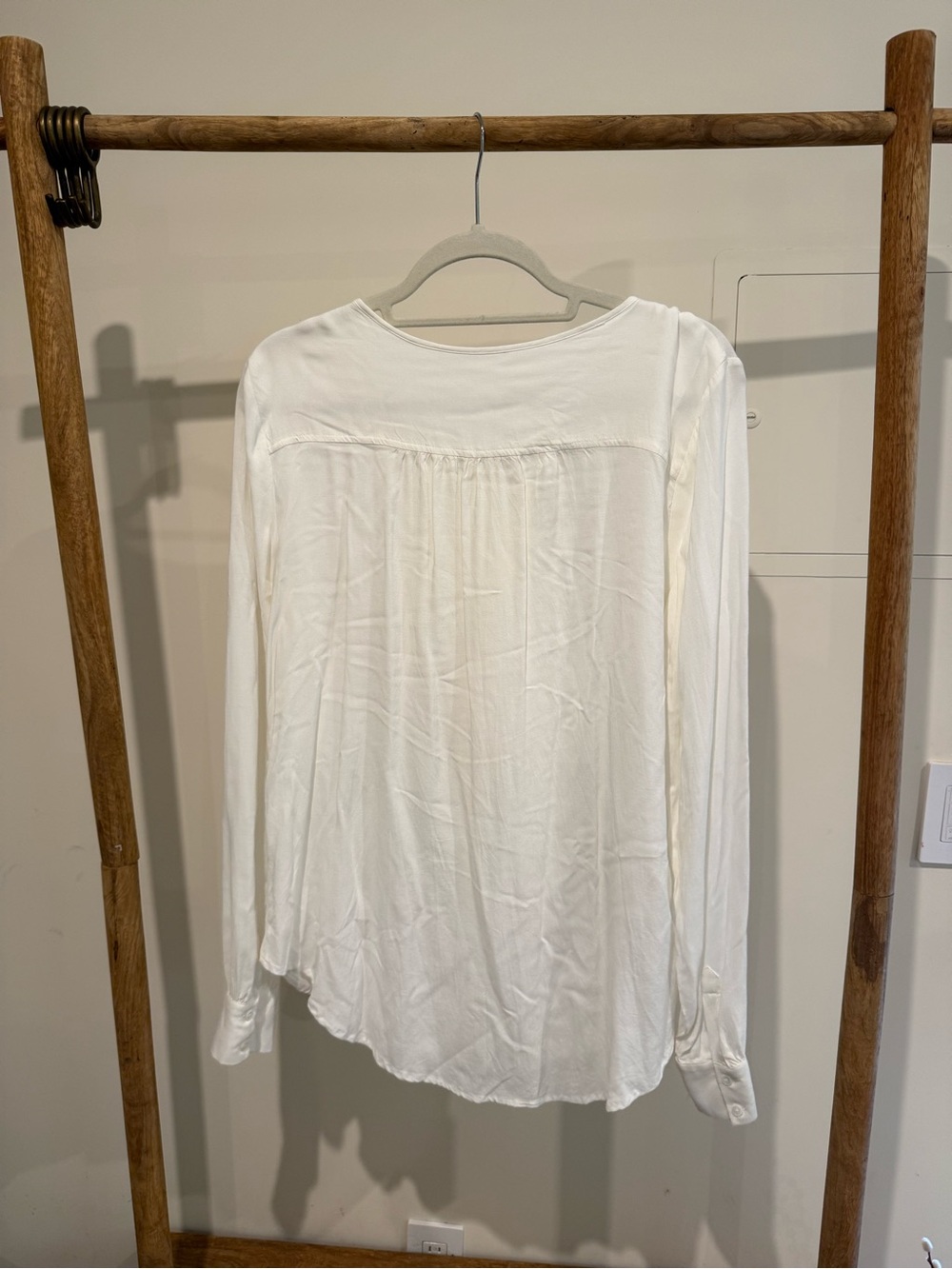 Sundance White Ruffle-Front Button Blouse - Picture 2 of 3